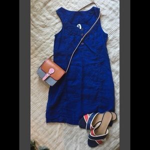 Anthropologie Maeve Royal Blue Linen Shift Dress